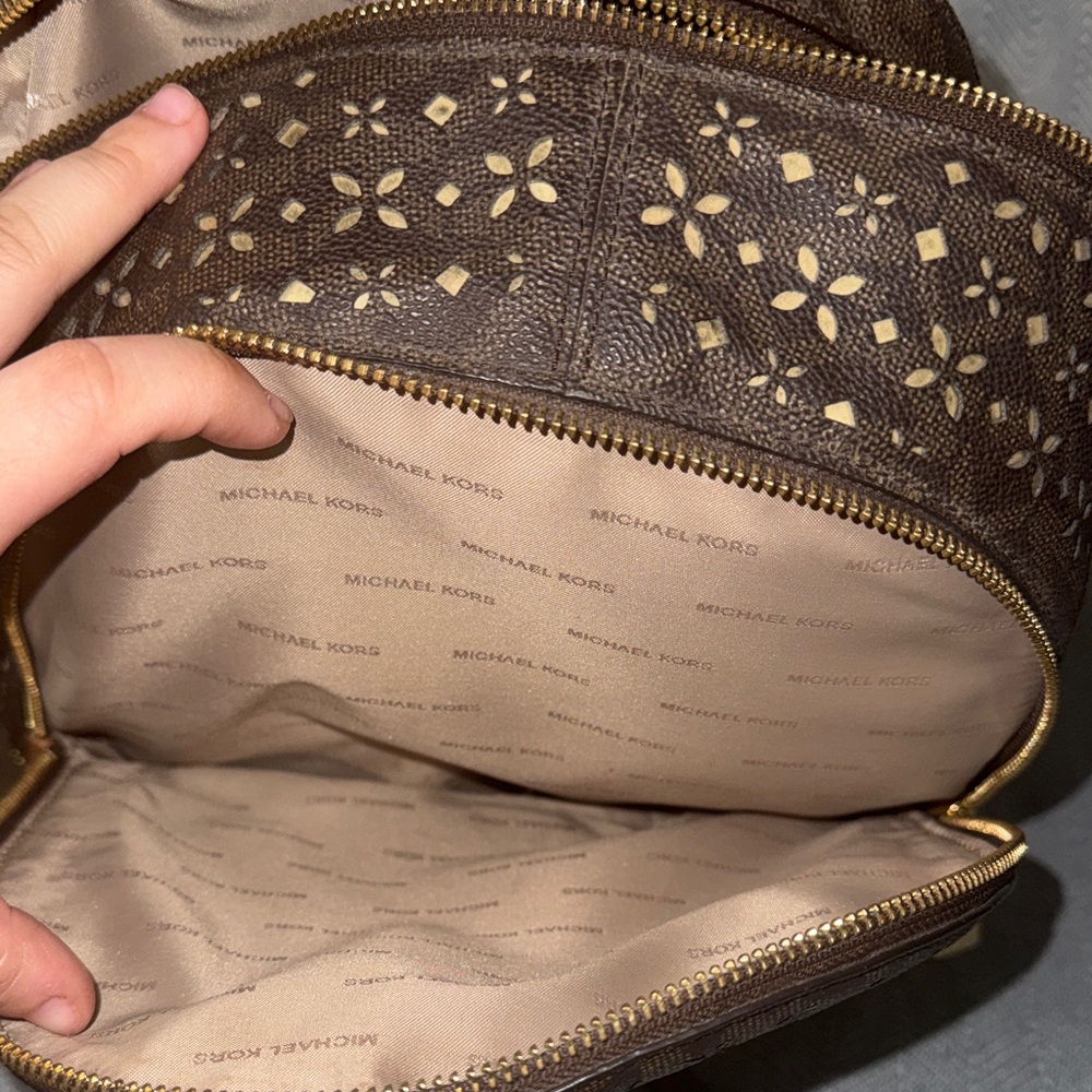 Michael Kors Dark Brown Backpack with Gold Accents - Picture 5 of 8
